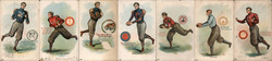 Set of 7 College Football Players Postcard