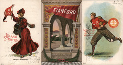 Lot of 3 Stanford University College Girl, Football Postcard