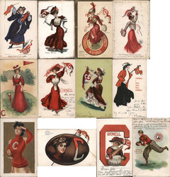 Set of 12 Cornell University College Girls Postcard