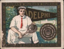 Adelphi College, Brooklyn, NY - Tennis Player Cigarette Card