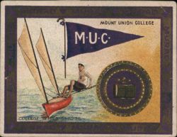 Mount Union College Pennant, Sailor, and College Seal Cigarette Card