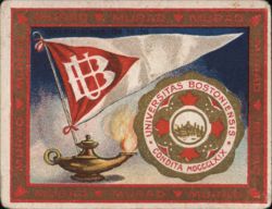 Boston University College Series Pennant, Seal, and Lamp Cigarette Card