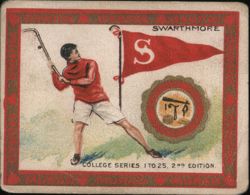 Swarthmore College Hockey Player, College Series Cigarette Card