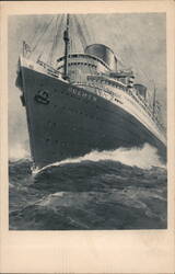 SS Bremen Ocean Liner Postcard