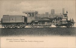 German Express Engine, French to Russian Frontier Postcard