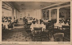 Cunard R.M.S. Berengaria Second Class Dining Saloon Postcard