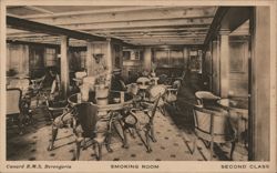 R.M.S. Berengaria Second Class Smoking Room Postcard