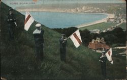 Morse Signalling with Flags Postcard