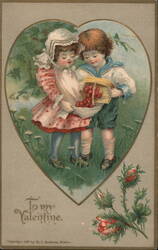 To My Valentine: Children with Cherries Postcard