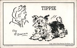 Tippie Comic Dog and Boy Postcard