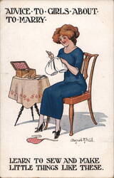 Advice to Girls About To Marry: Learn to Sew Postcard