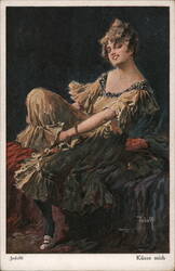 Woman in a Sheer Dress Postcard