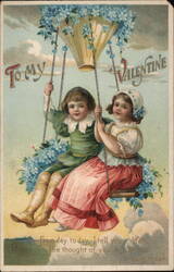 To My Valentine, Children on a Swing Postcard