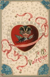 To My Valentine, Cherub with Wings and Tricorn Hat Postcard