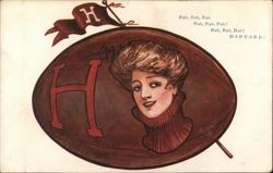 Harvard Football Girl Postcard