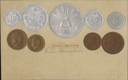 Mexican Coins Postcard