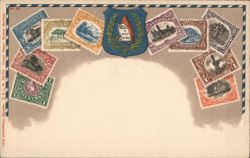 Guatemala Coat of Arms with Stamps Postcard