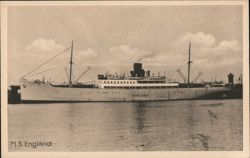 M.S. England Steamship Postcard