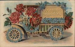 Hearty Congratulations - Floral Auto Postcard