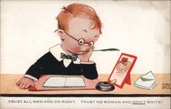 Trust All Men and Do Right. Trust No Woman and Don't Write! Postcard