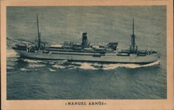 Manuel Arnús Passenger Cargo Ship at Sea Postcard