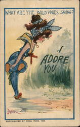 What Are The Wild Waves Saying? I Adore You Postcard