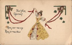 New Year Greeting - Ring Out the Old, Ring In the New Postcard