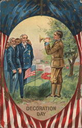 Decoration Day: A Soldier Plays Taps for Veterans Postcard