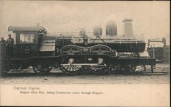 Express Engine, Belgian State Rys., Continental Trains Postcard