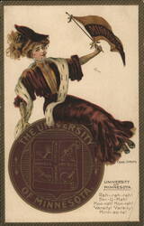 University of Minnesota College Girl Postcard