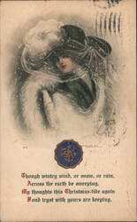 Woman in Winter Clothing Postcard