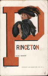 Princeton Girl with Large "P" Postcard