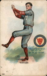 Harvard Baseball Pitcher Postcard