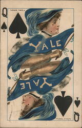 Queen of Spades, Yale College Girl, Tuck & Sons College Queens Series Postcard