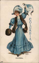 Columbia University Girl Postcard