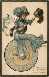 Columbia College Girl, C-O-L-U-M-B-I-A Postcard