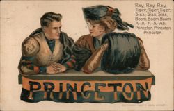 Princeton Football Player and Girl Postcard