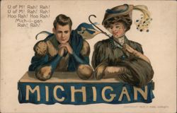 University of Michigan Football Fan Postcard