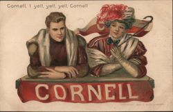 Cornell University Couple, 1907 Postcard