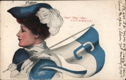 Columbia University Girl with Pennant Postcard