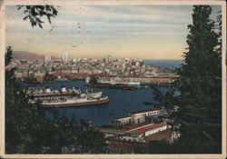 Genoa Harbor View Postcard