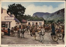 Irish Jaunting Cars at Kate Kearney's Cottage, Gap of Dunloe Postcard