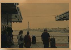 Blackpool Tower and Ferris Wheel from South Pier Postcard