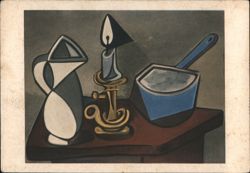 Candlestick, Jug and Enamelled Saucepan Postcard