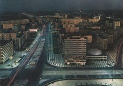 Berlin at Night from the Stadt Berlin Hotel Postcard