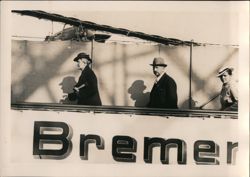 People on Boardwalk, Bremer Sign Postcard