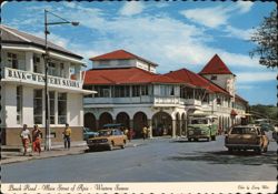 Beach Road - Main Street of Apia - Western Samoa Postcard