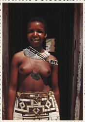 Young Ndebele Girl in Beaded Attire Postcard