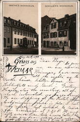 Goethe's and Schiller's Residences in Weimar, Germany Postcard