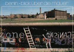 Berlin Wall Graffiti Art Postcard